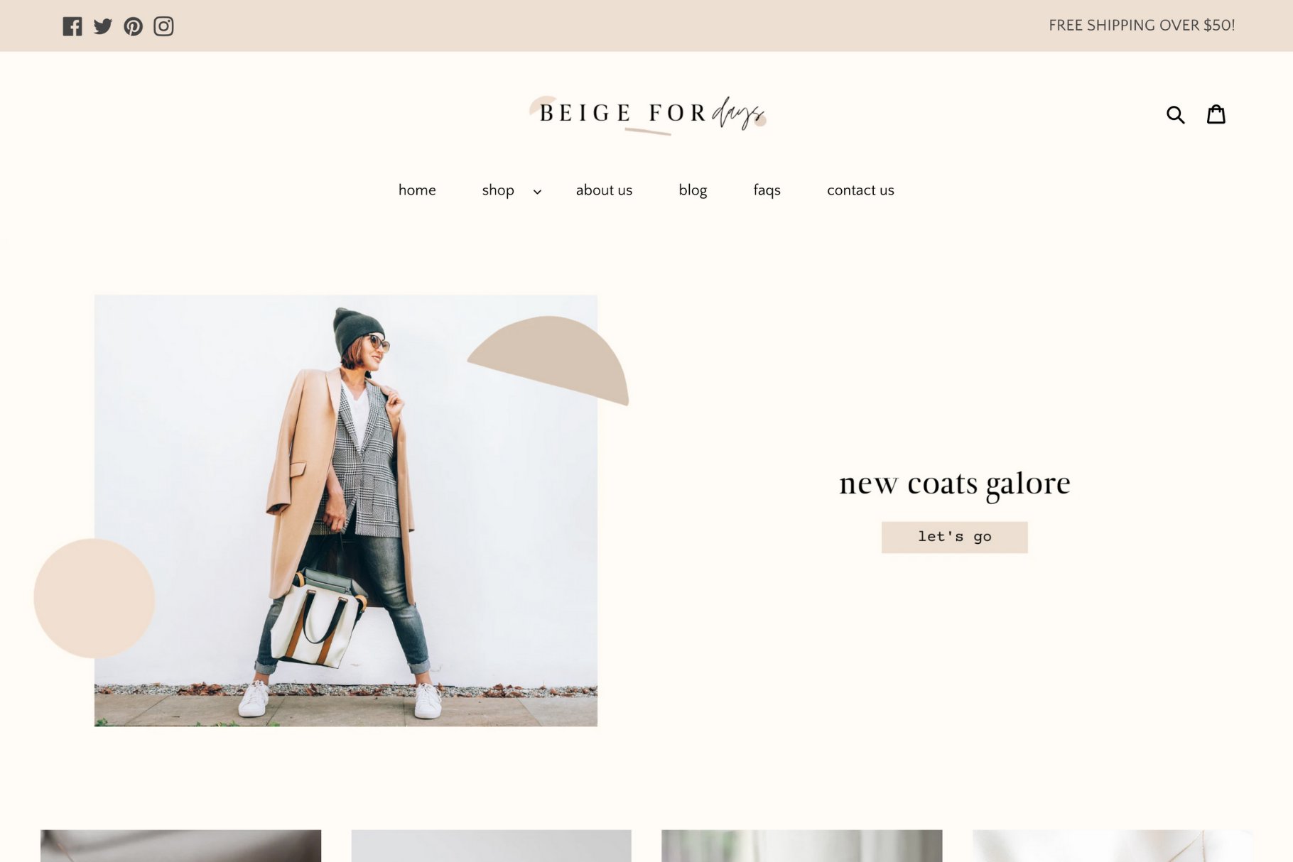 Beige template for your fashionable brand.