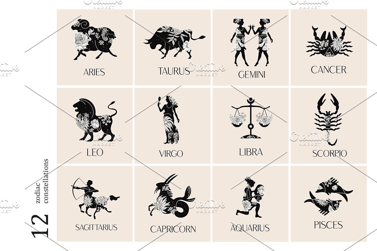 There are 12 different zodiac constellations.