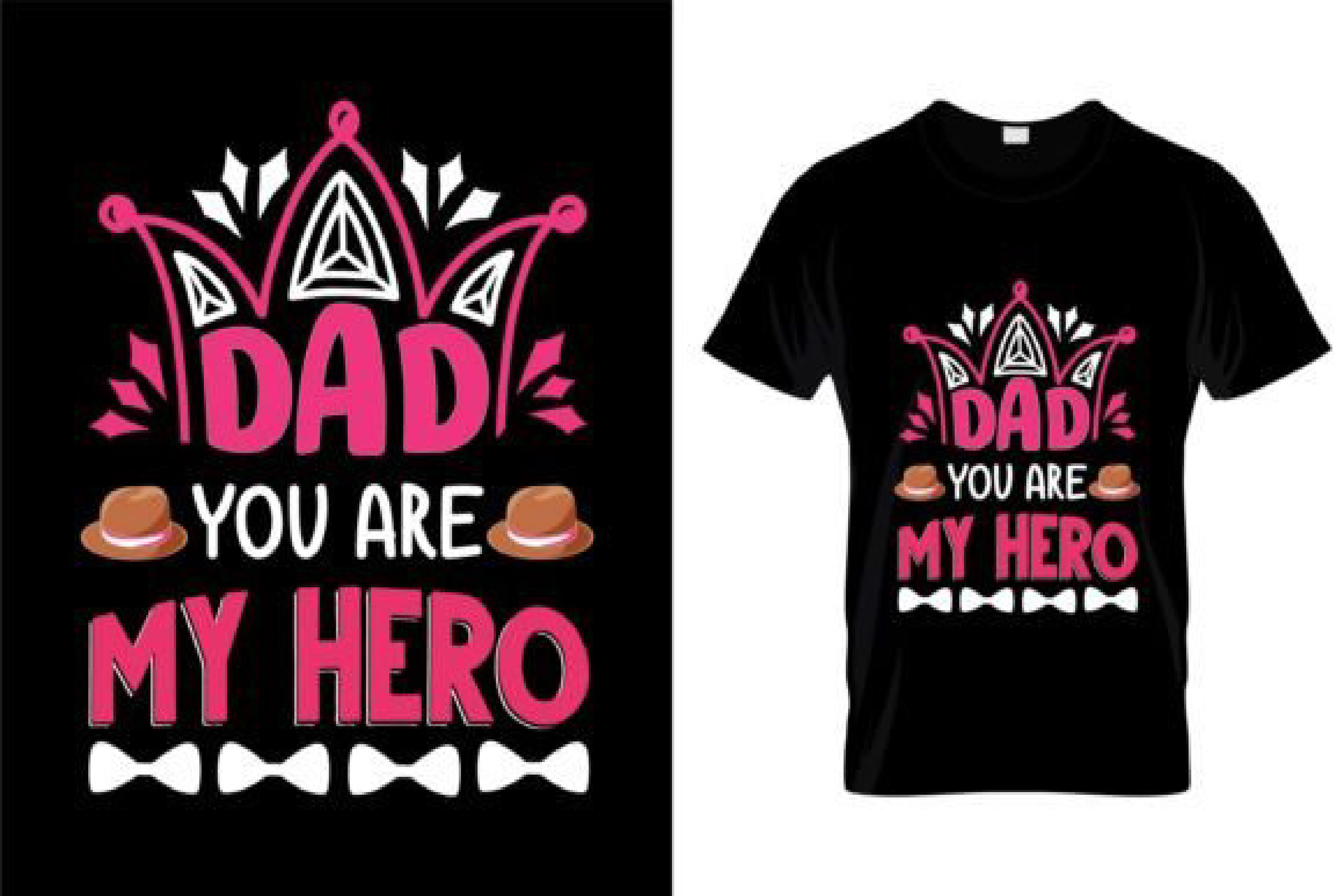 Image of black t-shirt with adorable paternity theme print..