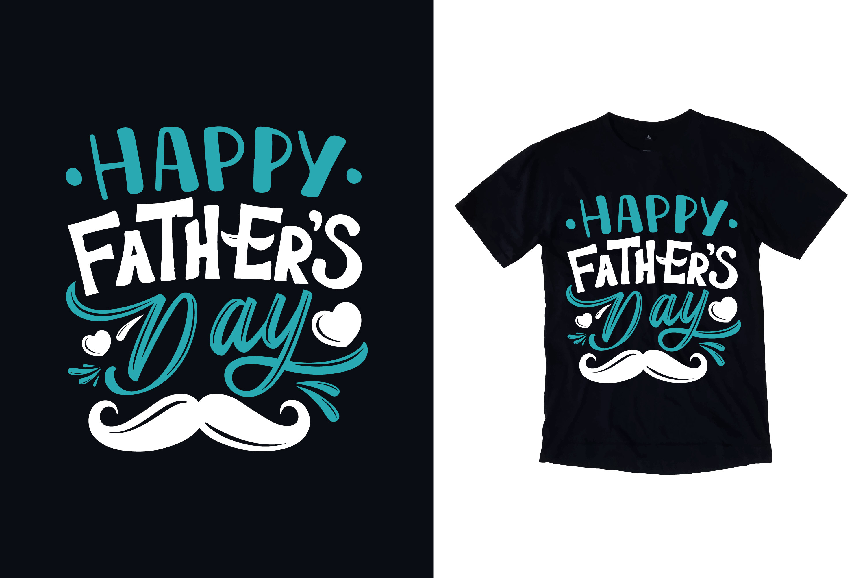 Image of a black t-shirt with a wonderful print on the theme of fatherhood.