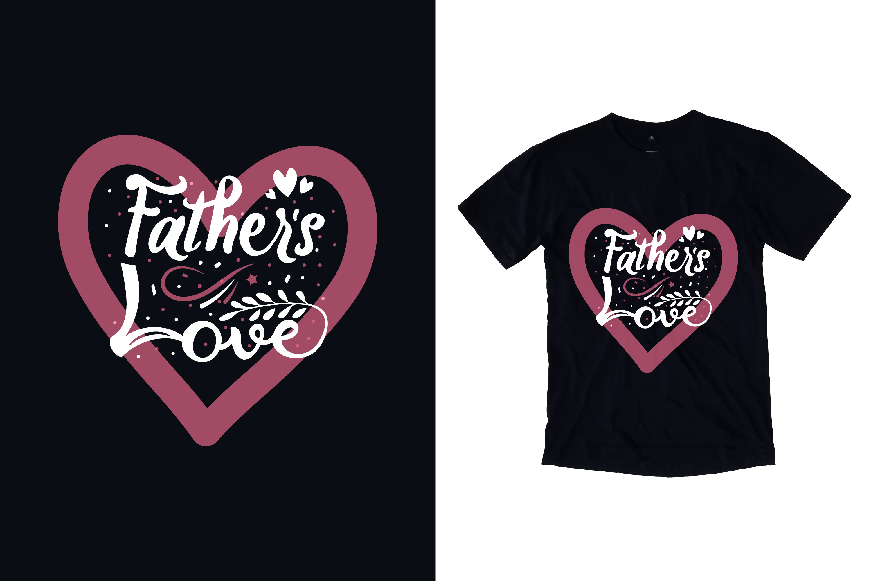 Image of a black t-shirt with an amazing print on the theme of fatherhood.