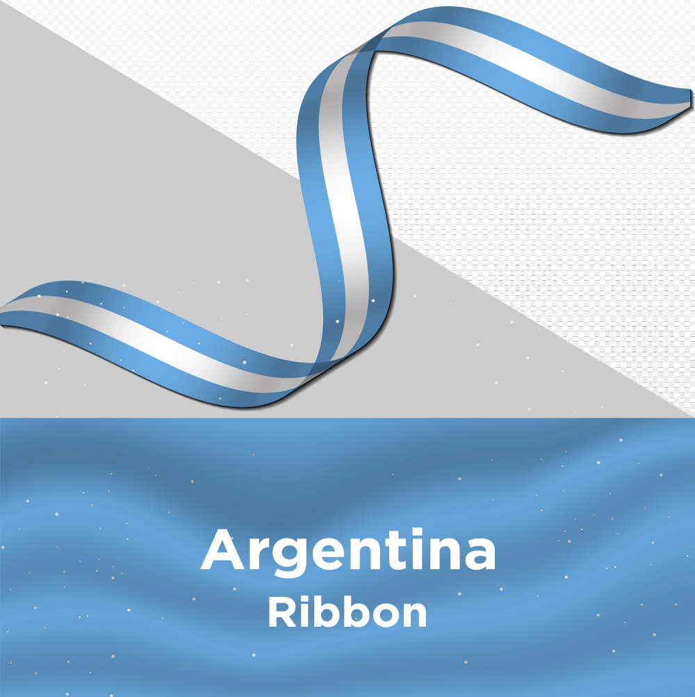 Gorgeous image with a ribbon flag of the country of argentina.