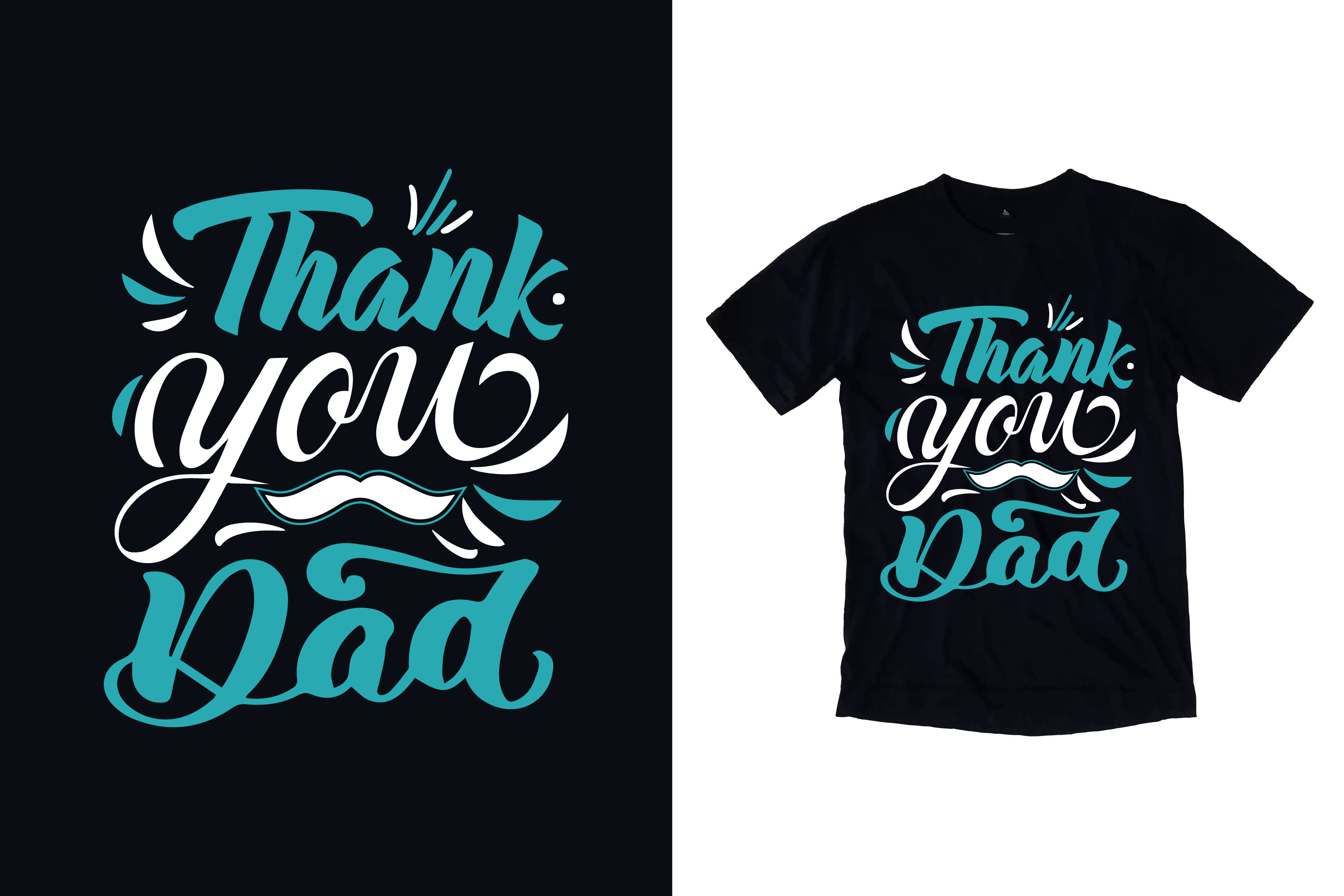 Image of a black t-shirt with a beautiful print on the theme of fatherhood.