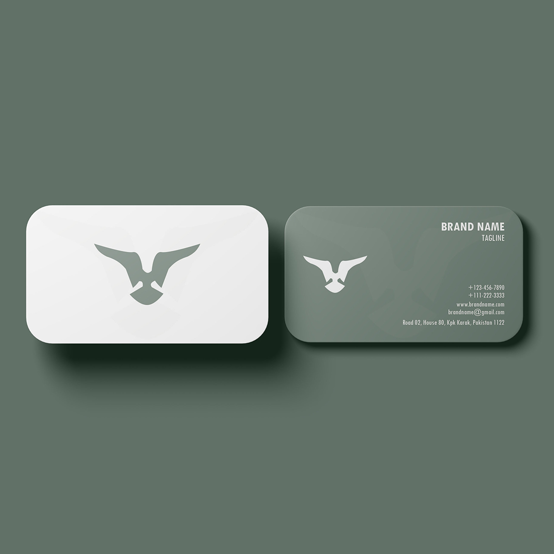 Minimal Business Card Double Sided Template preview image.