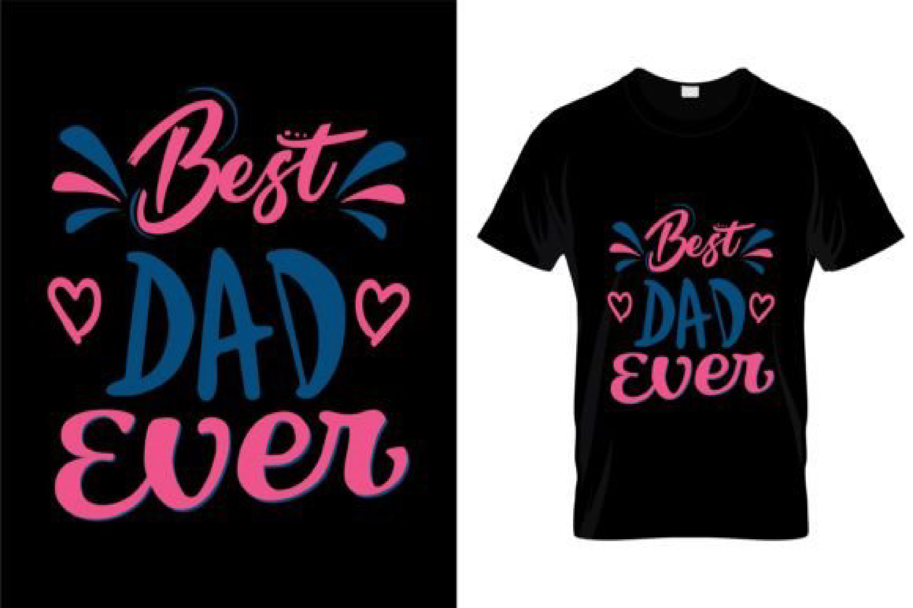 Image of a black t-shirt with a great print on the theme of fatherhood.