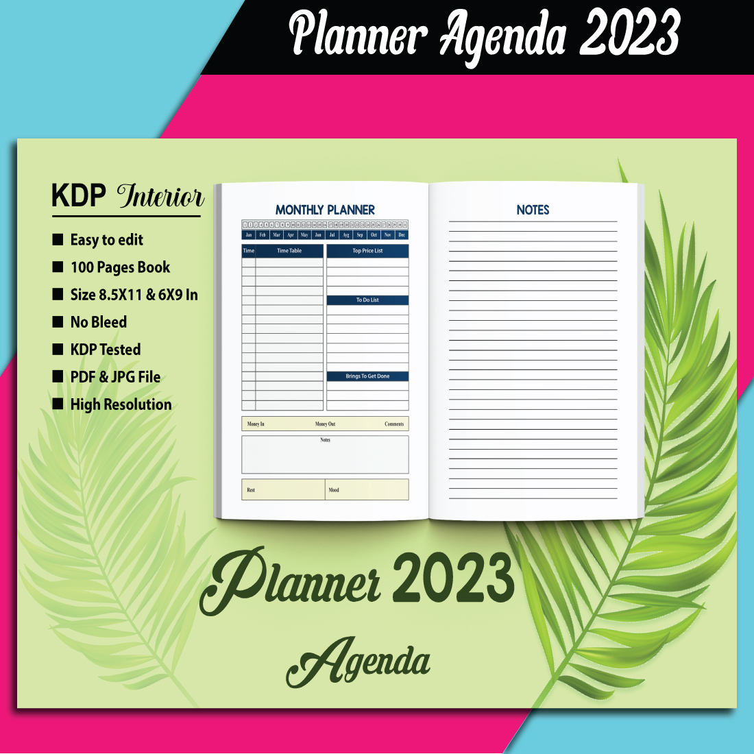 Planner and Agenda KDP Interior cover image.