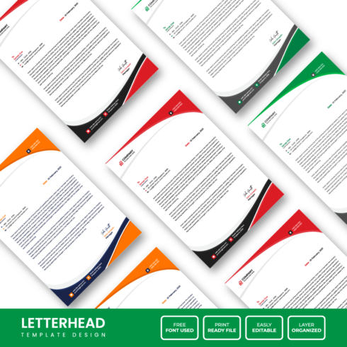 Corporate Business Letterhead Design Template cover image.