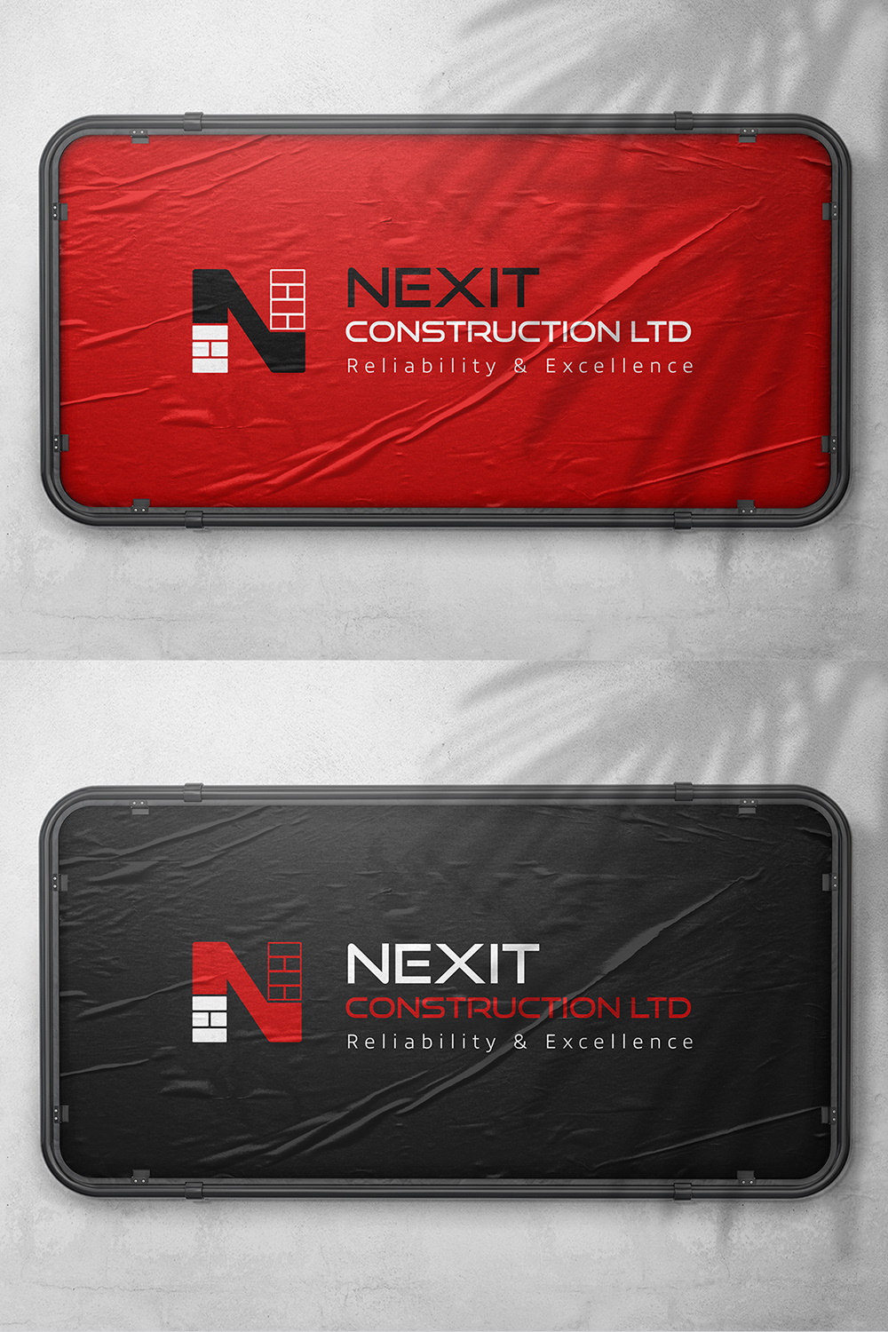 Logo Template Nexit Construction LTD pinterest image.