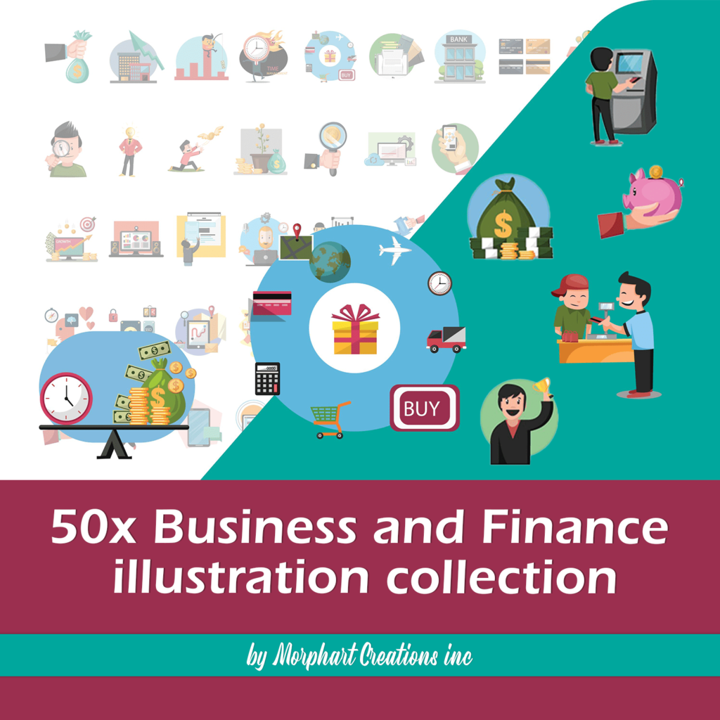 50 Business And Finance Illustration Collection – MasterBundles