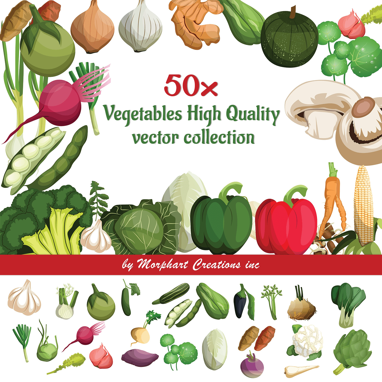 Cover with charming images of vegetables.