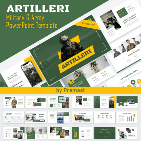 Artilleri — Military & Army PowerPoint Template.