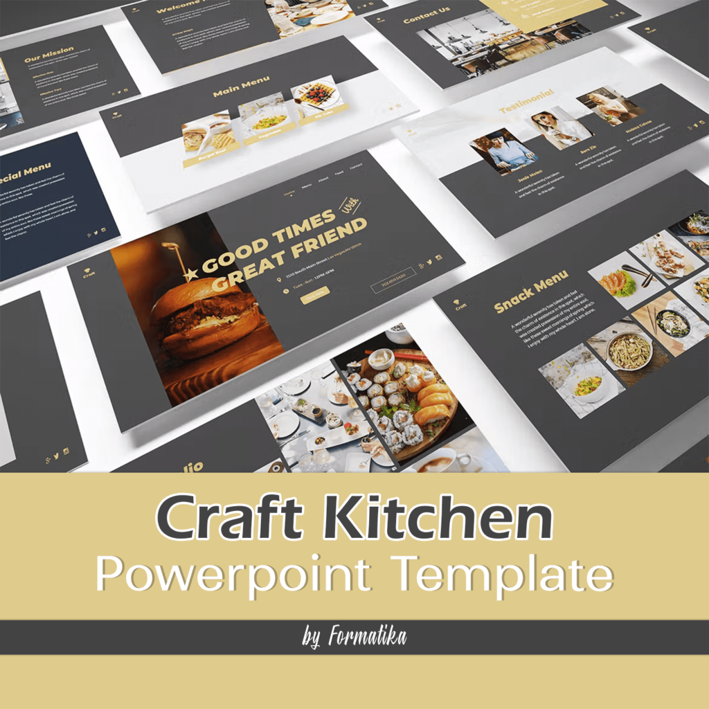 Craft Kitchen Powerpoint Template MasterBundles