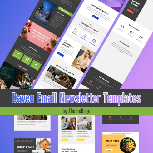Collection of images of irresistible email design template.