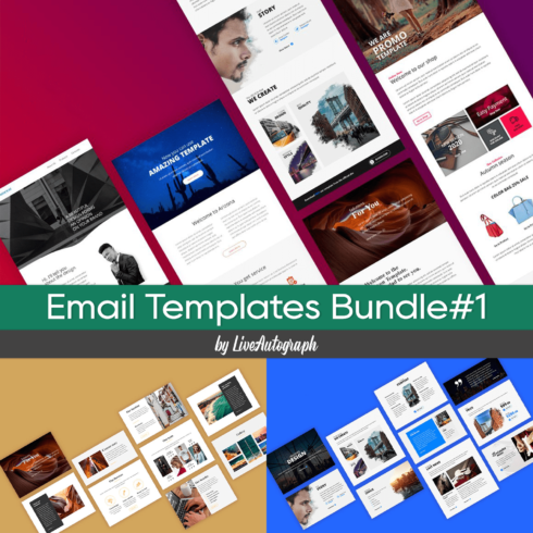 A selection of images of a beautiful email design template.