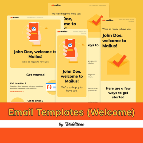 Pack of images of adorable email design template.