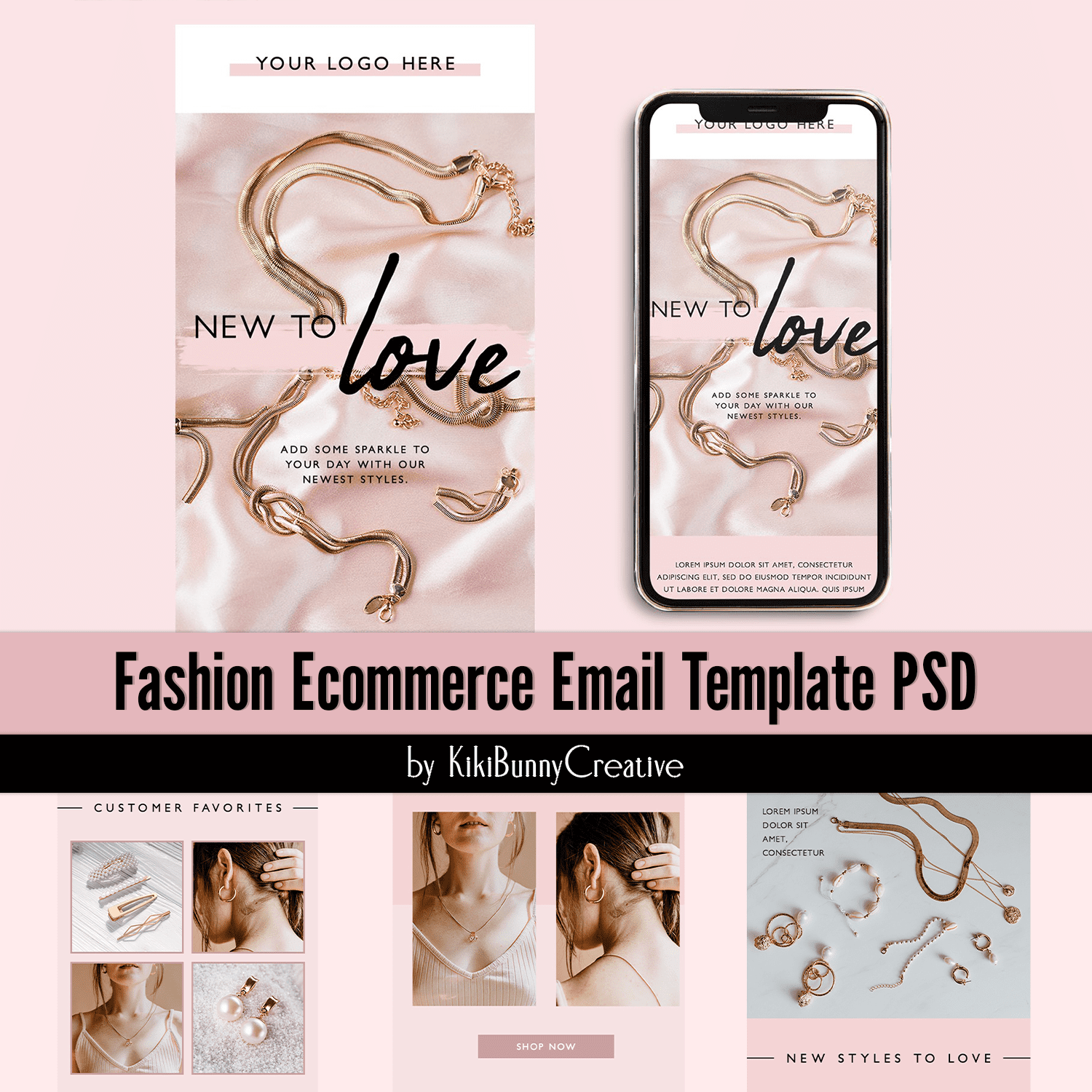 An image pack of gorgeous email design templates for jewelry stores.