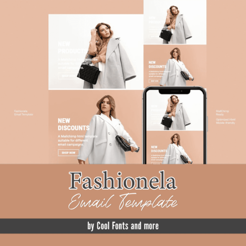 Cover with images of an adorable fashion email design template.