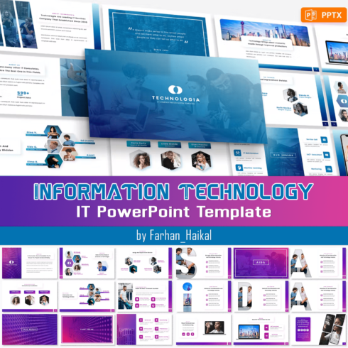Information Technology - IT PowerPoint Template.