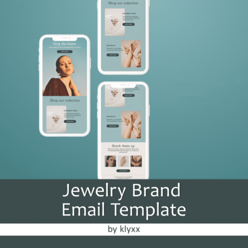 Collection of images of marvelous email design template for jewelry brand.