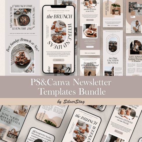Set of images of enchanting email design template.