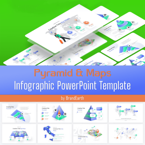 Pyramid & Maps Infographic PowerPoint Template.
