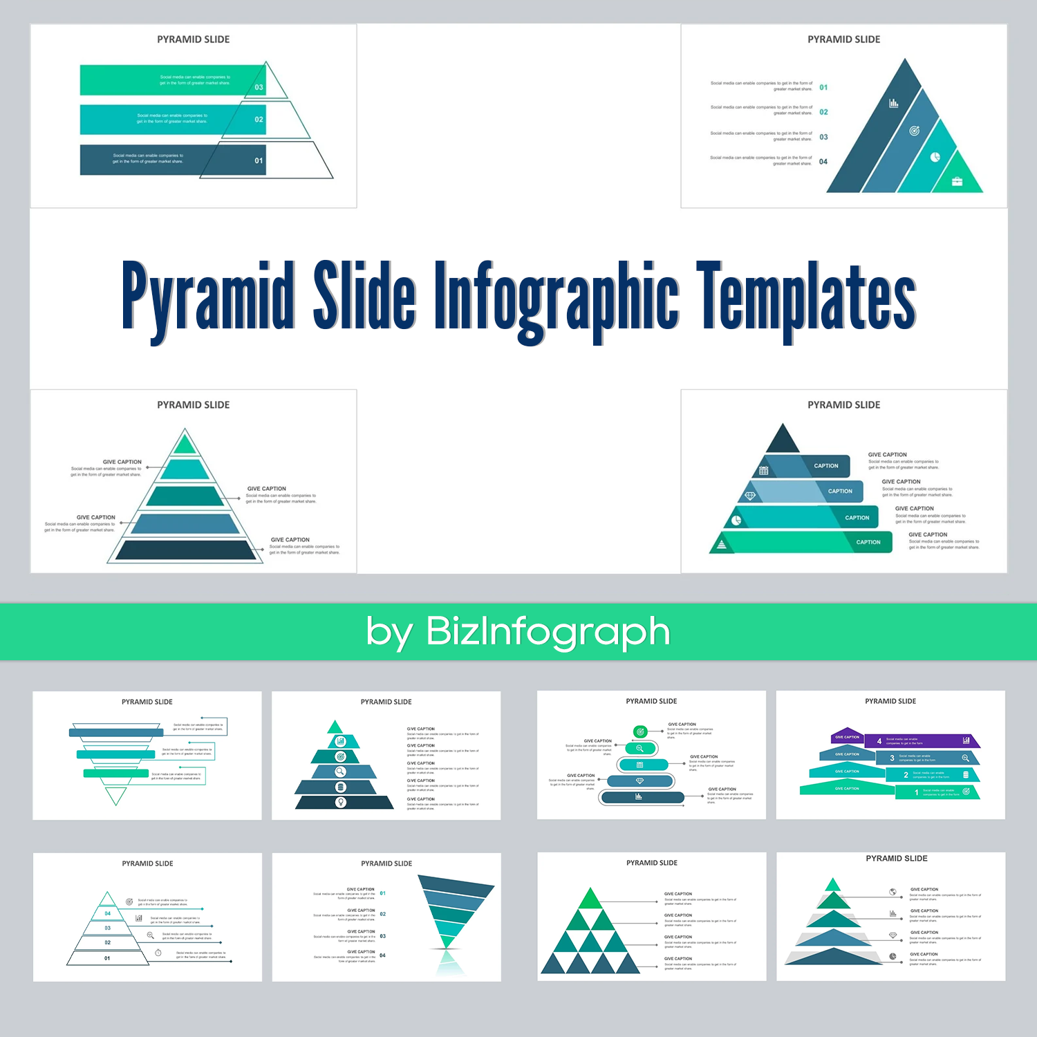 Pyramid Slide Infographic Templates cover.
