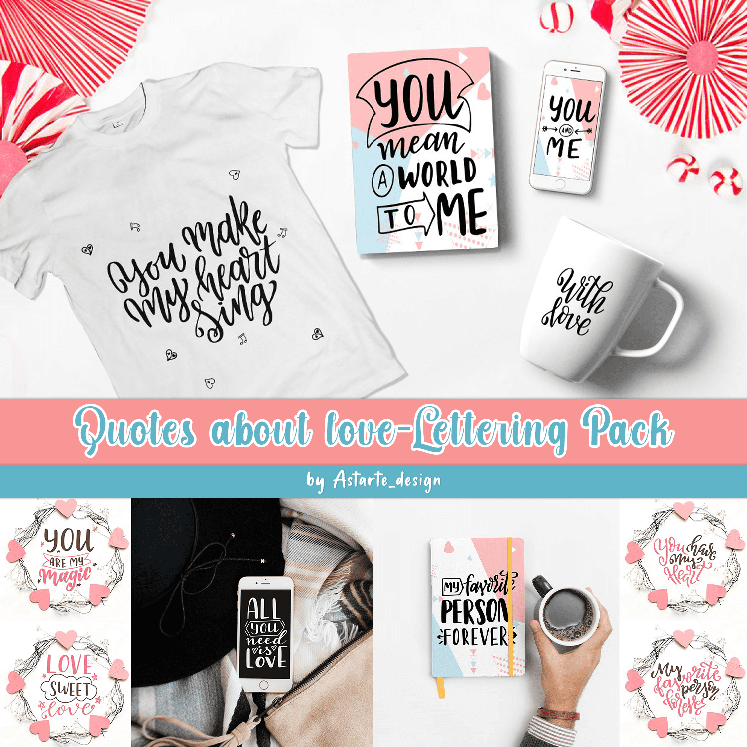 Quotes about love-Lettering Pack Astarte_design.