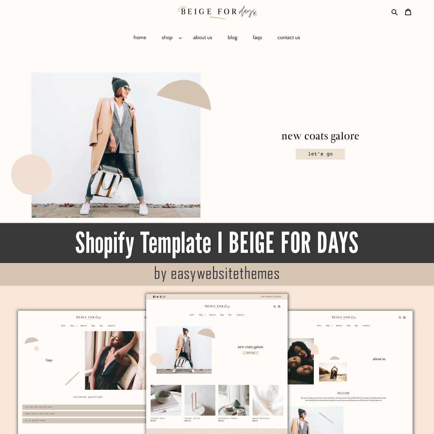 Shopify Template I BEIGE FOR DAYS.