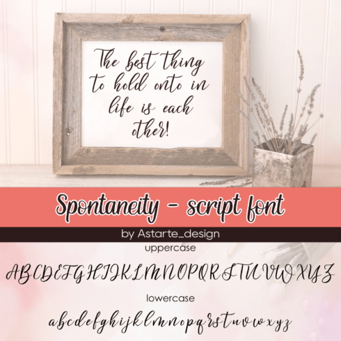 Spontaneity - script font.