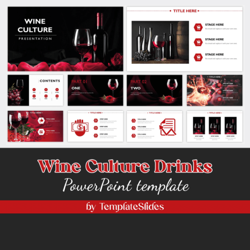 Wine Culture Drinks PowerPoint Template.