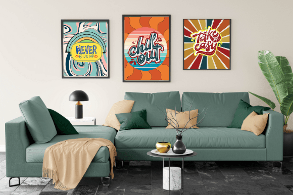 Three cute retro groovy posters.