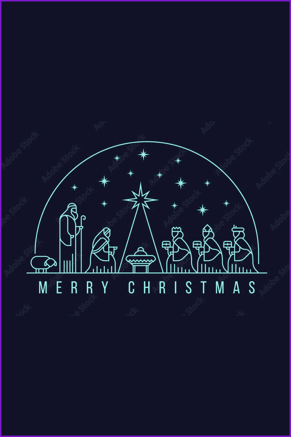 Christmas religious image on a dark background.