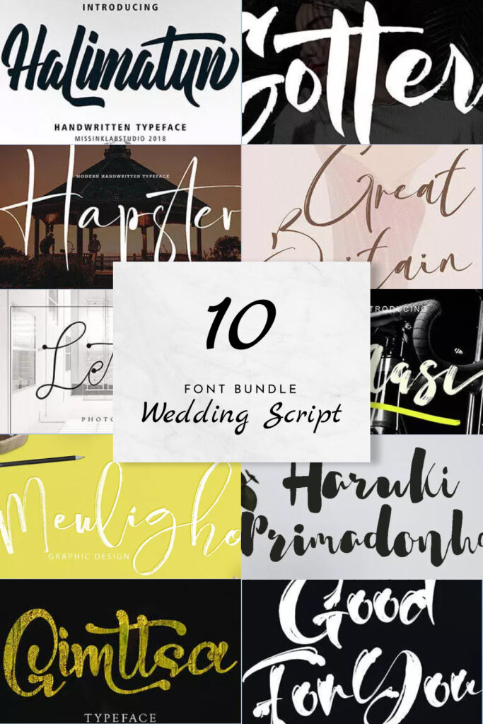 10 Wedding Script Fonts Bundle – MasterBundles