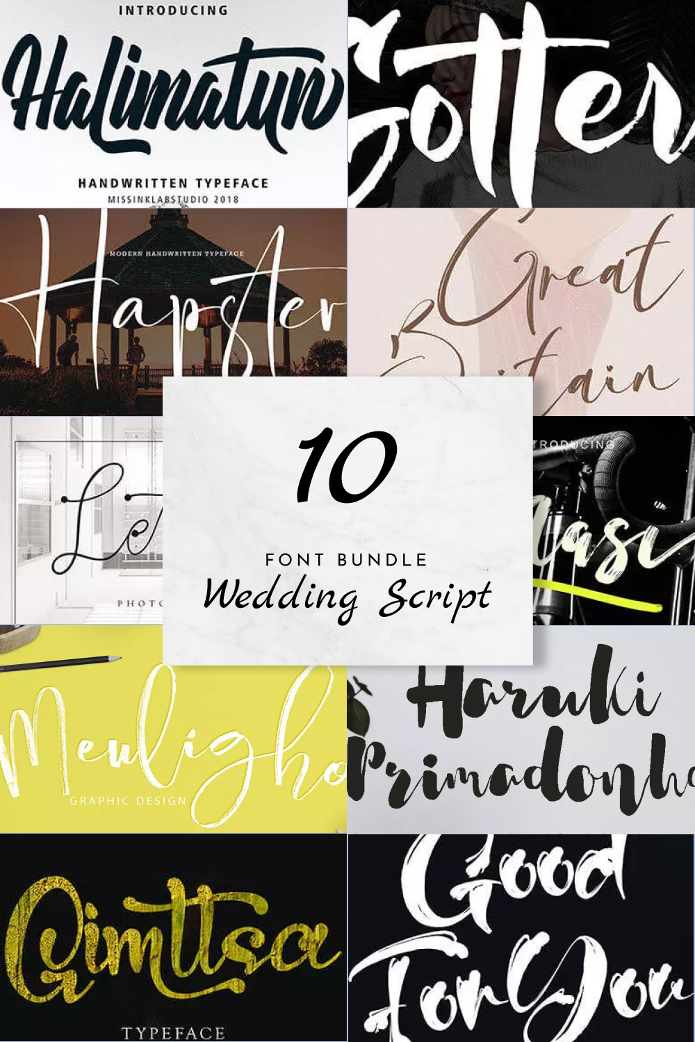 A set of images with an example of amazing fonts.