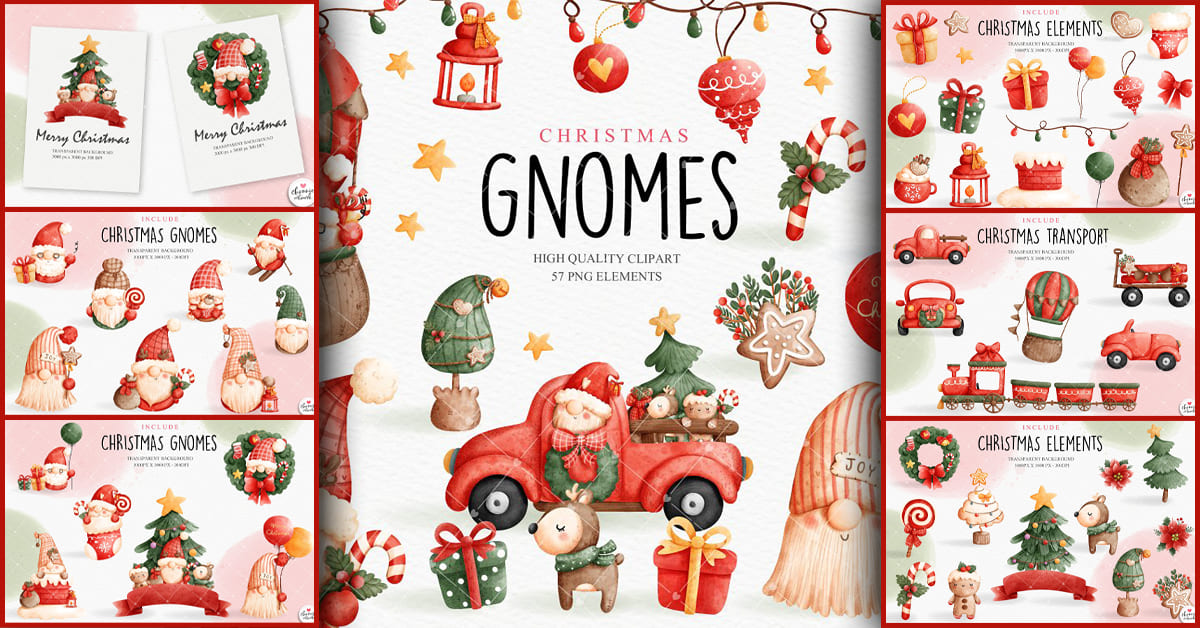 Christmas Gnome Clipart - Facebook.