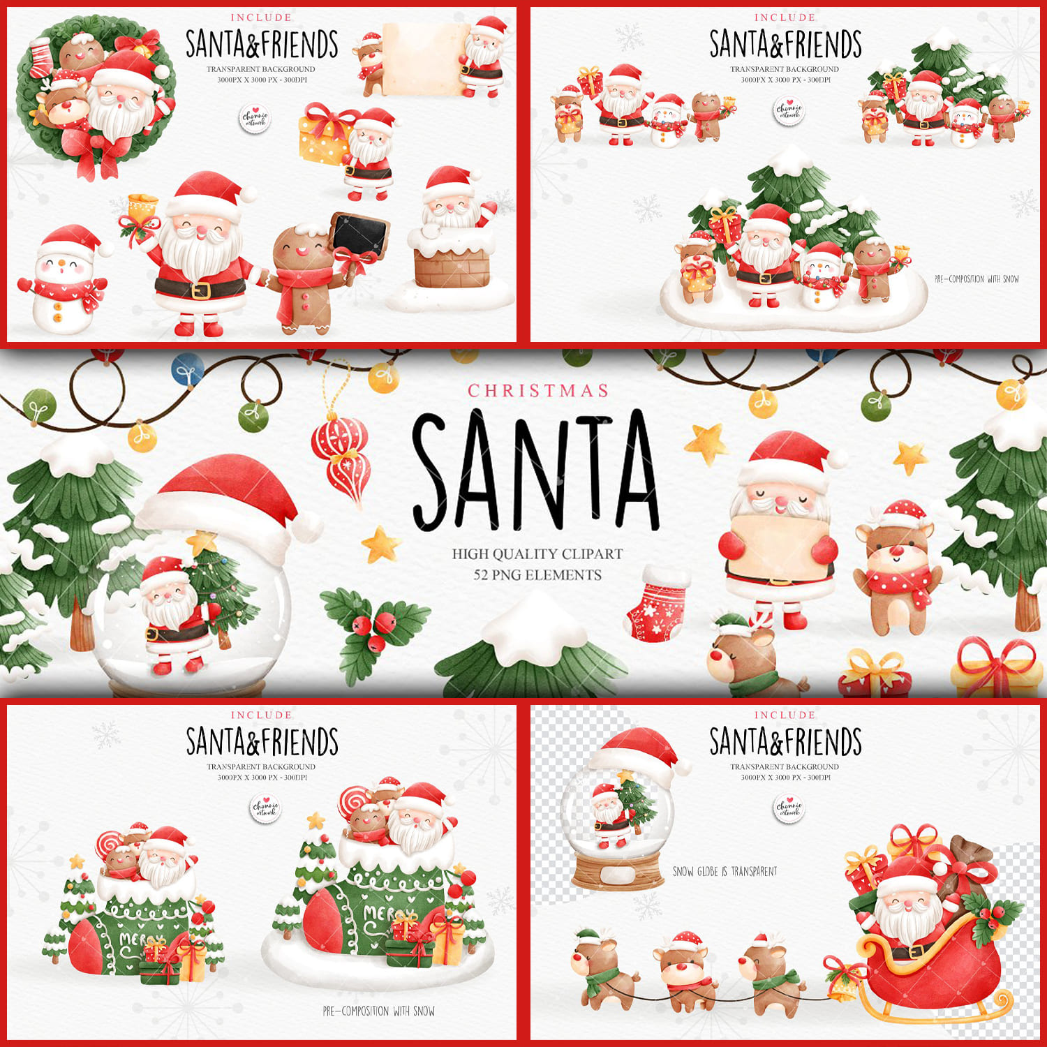 Christmas Clipart, Santa Claus.