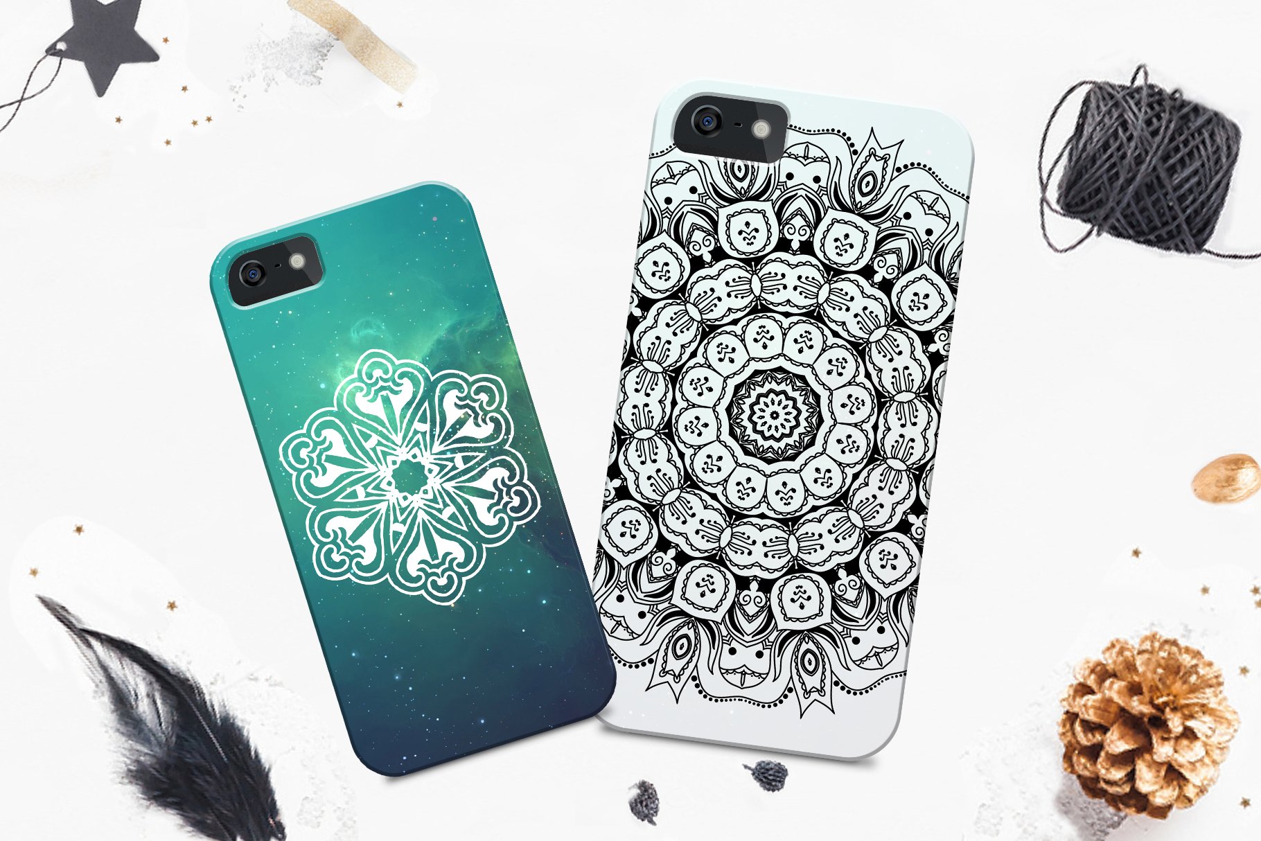 Stylish phone cases with the mandala prints.