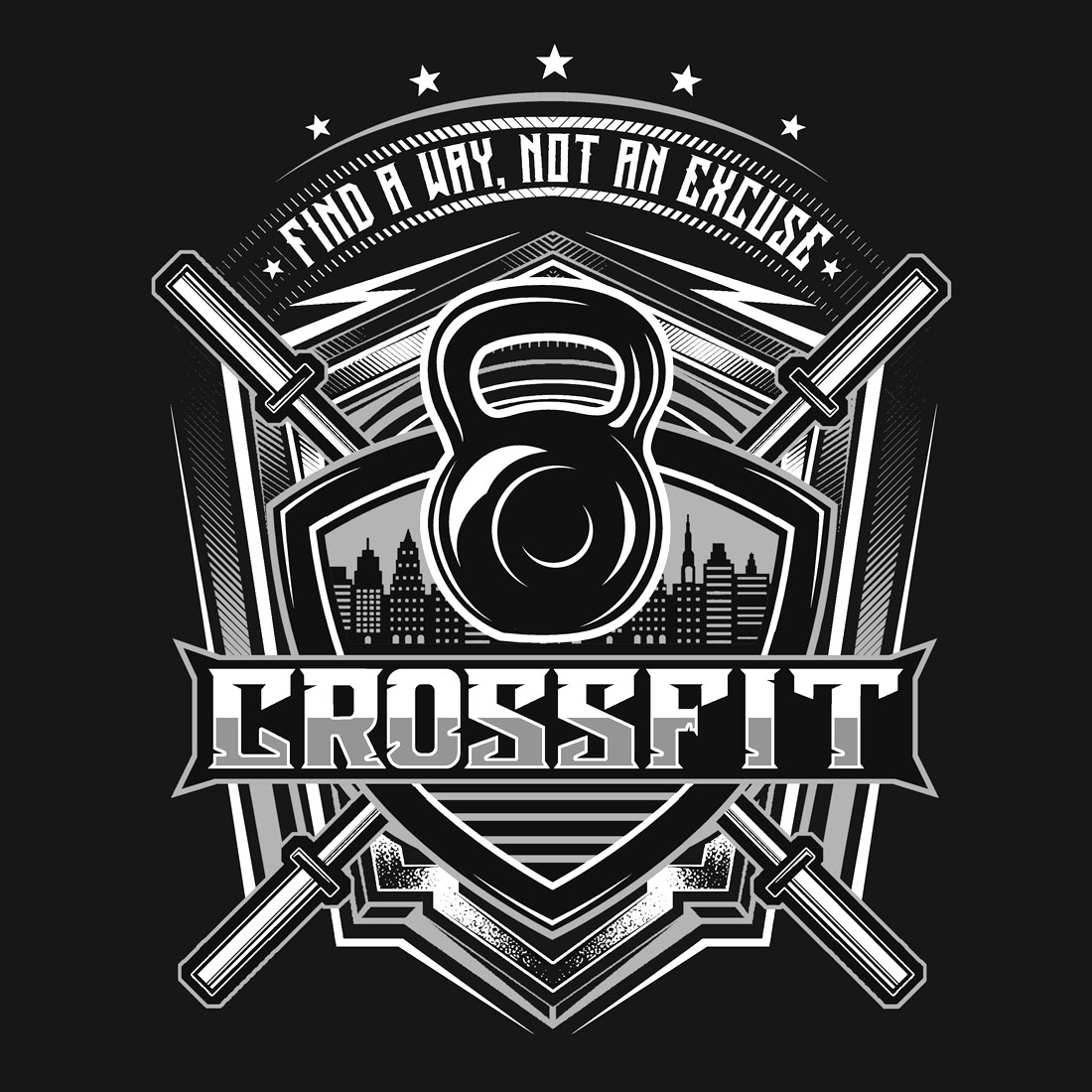 T-shirt Crossfit Design preview image.