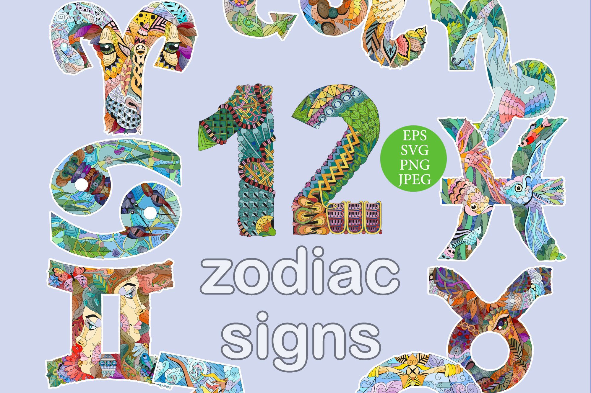 So colorful zodiac signs.