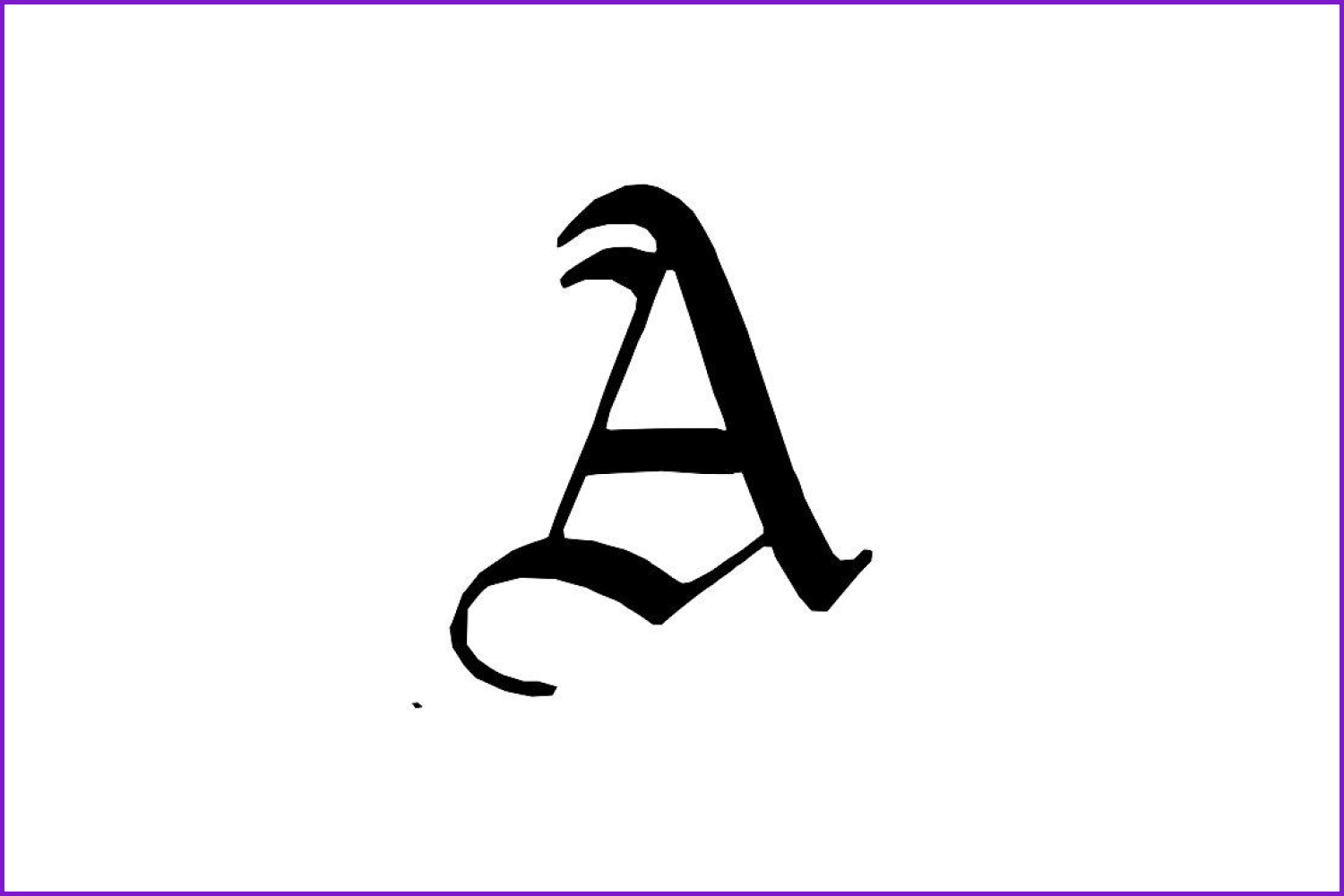 Large black letter A in the Gothic style on a white background.