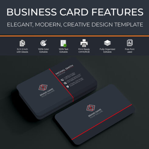Elegant Corporate Business Card cover image.