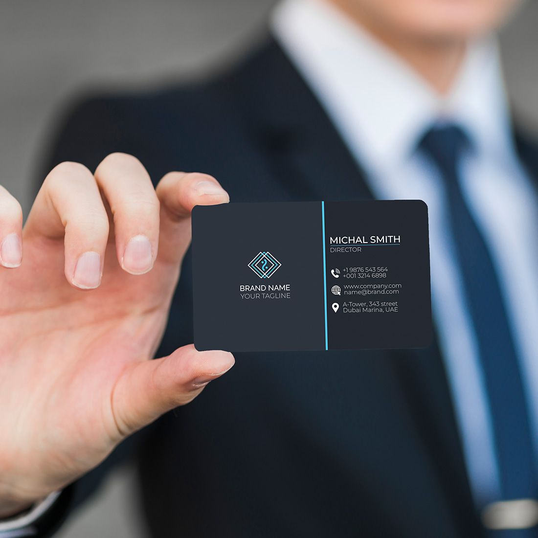 Modern Corporate Business Card Template cover image.