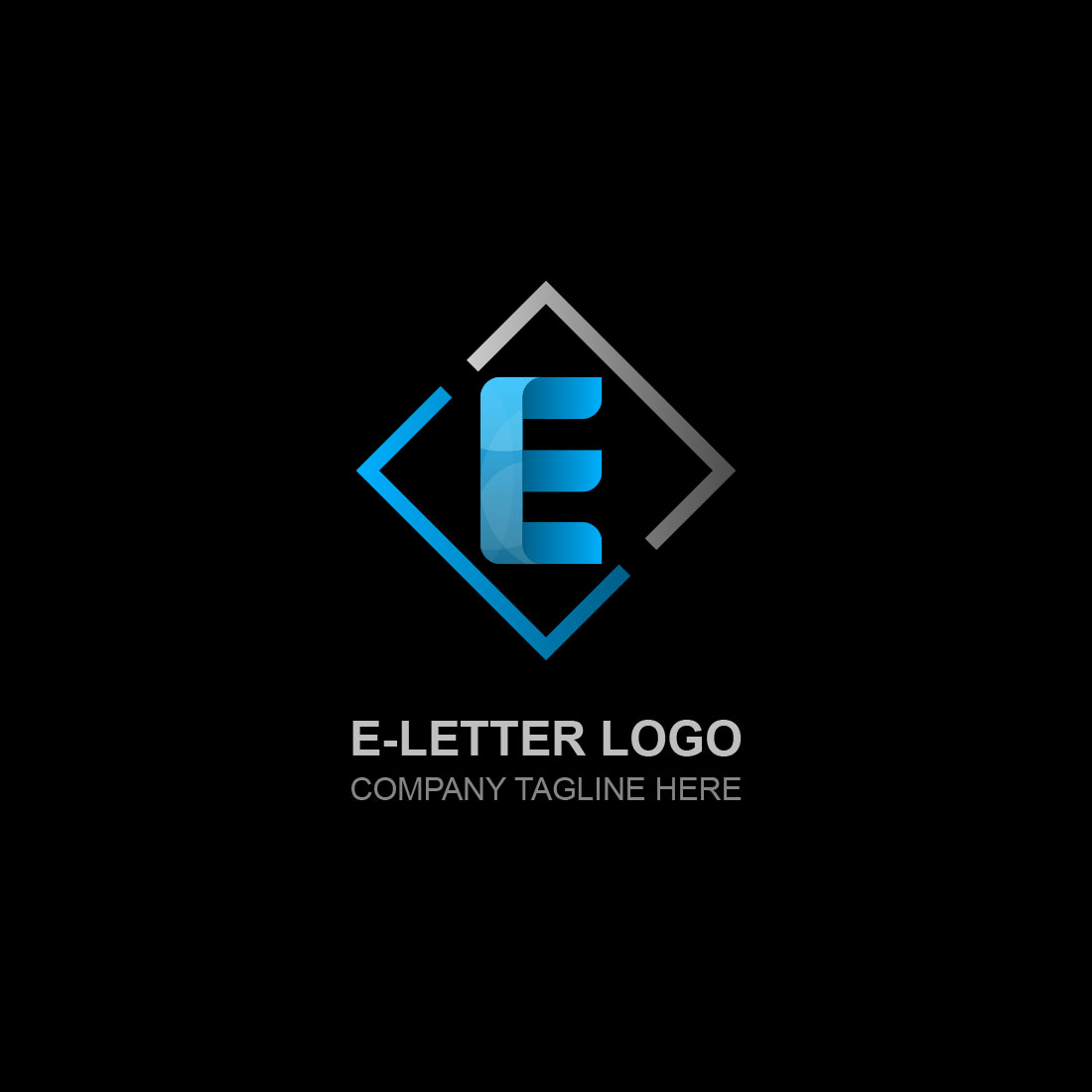 E Letter Logo with black background.