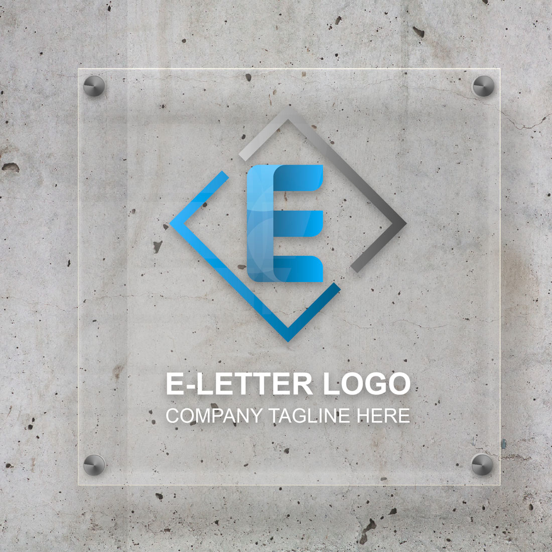 E Letter Logo with mockup.