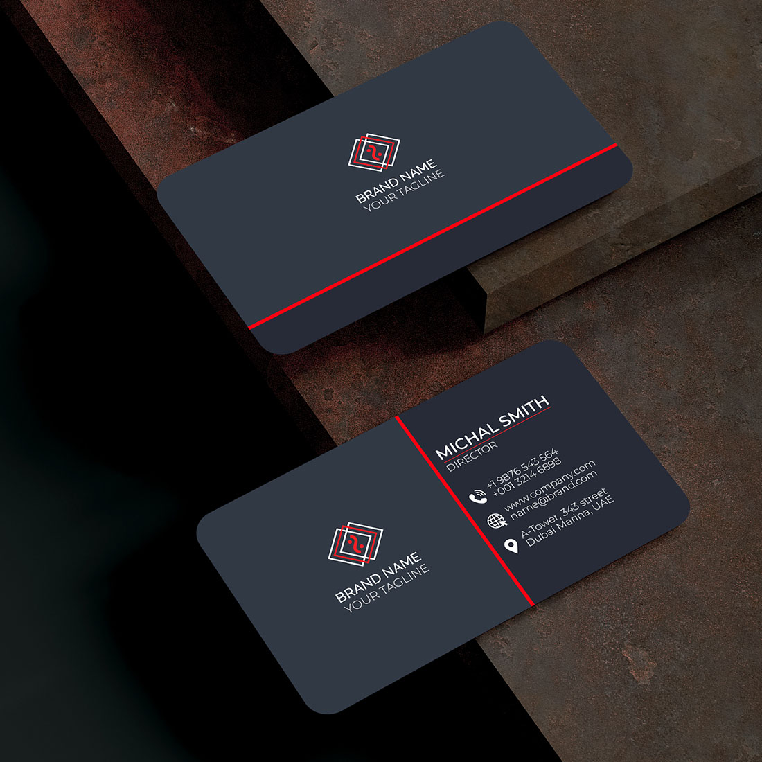 Modern Corporate Business Card Red preview image.