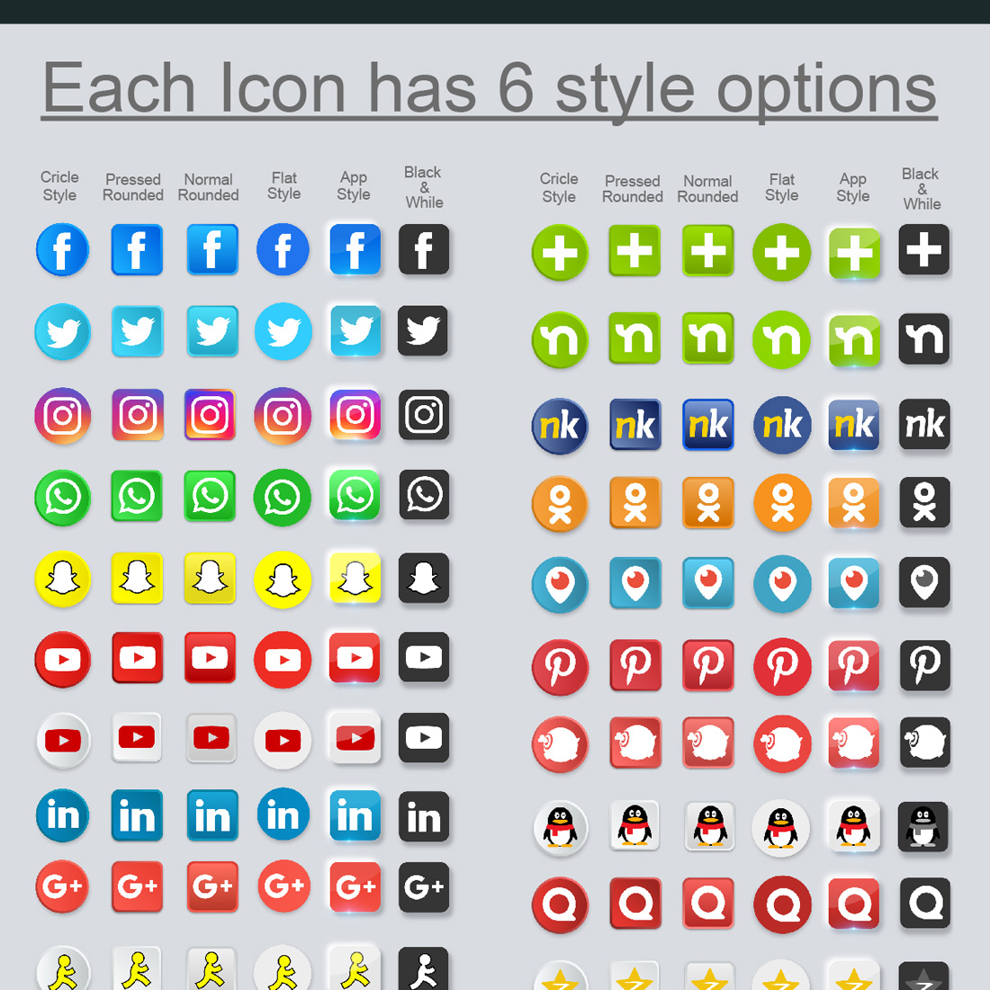 Icon Set Updated Social Media preview image.