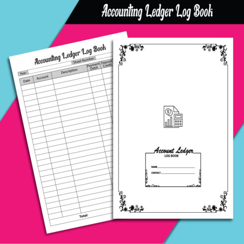 Accounting Ledger Editable Log Book cover image.