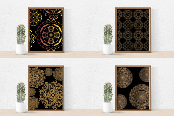 Four posters with the luxury mandalas.