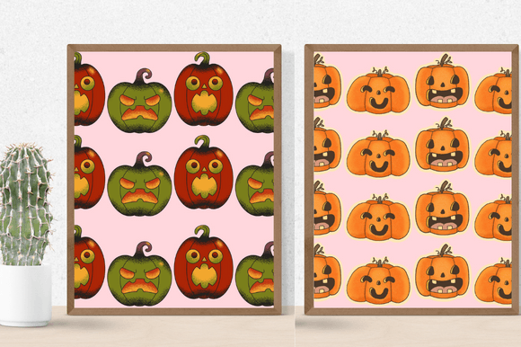 Two posters with the pumpkins.