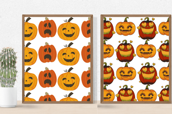 Two cute posters with the pumpkins for Halloween.